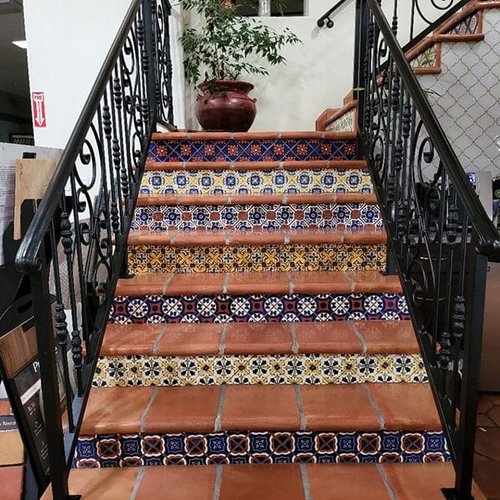 Mosaic tile stairs in a Flooring Store in Corpus Christi, TX