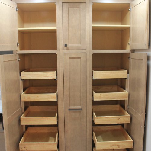 Kitchen storage remodel in Texas by Tukasa Creations Inc