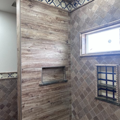 Custom rustic shower by Tukasa Creations